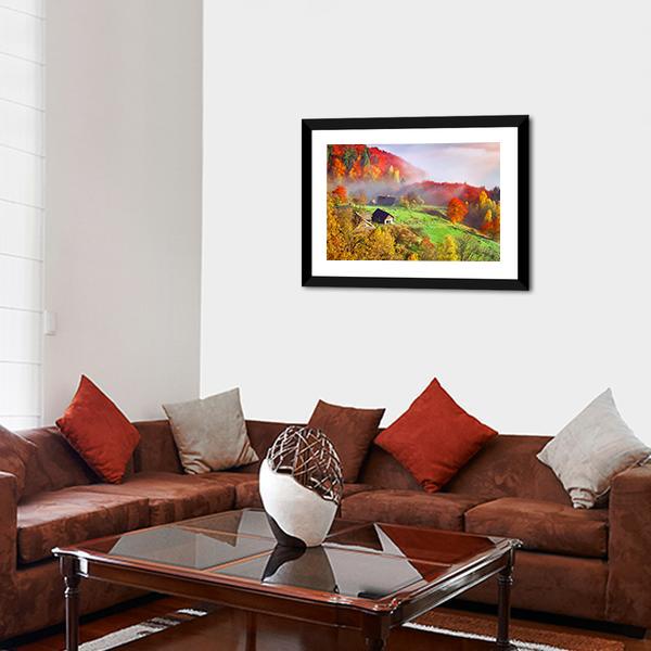 Autumn Landscape In Ukraine Europe Canvas Wall Art-5 Horizontal-Gallery Wrap-22" x 12"-Tiaracle