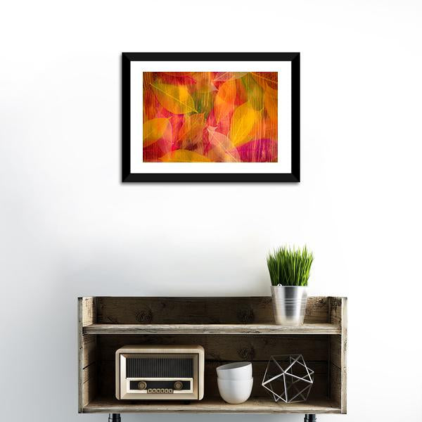 Autumn Leaves Abstract Canvas Wall Art-3 Horizontal-Gallery Wrap-25" x 16"-Tiaracle