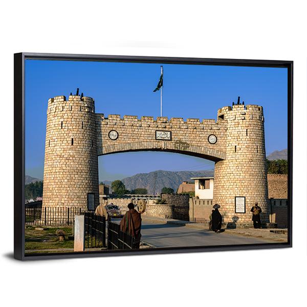 Bab-e-Khyber In Peshawar Pakistan Canvas Wall Art-1 Piece-Floating Frame-24&quot; x 16&quot;-Tiaracle