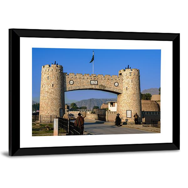 Bab-e-Khyber In Peshawar Pakistan Canvas Wall Art-1 Piece-Framed Print-20" x 16"-Tiaracle