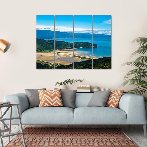 Beach &amp; Coastline New Zealand Canvas Wall Art-4 Horizontal-Gallery Wrap-34" x 24"-Tiaracle