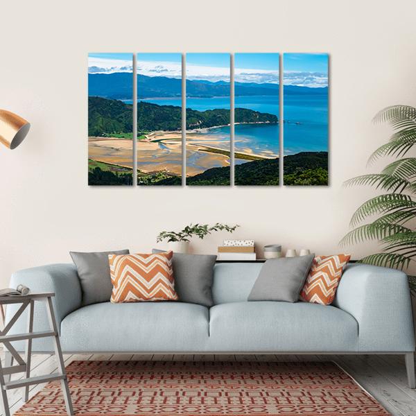 Beach &amp; Coastline New Zealand Canvas Wall Art-5 Horizontal-Gallery Wrap-22" x 12"-Tiaracle