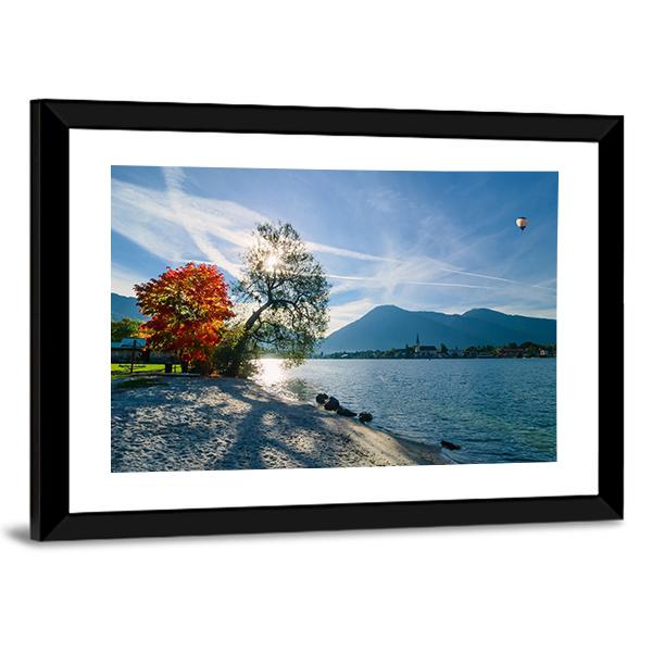 Beautiful Morning On Lake Canvas Wall Art-1 Piece-Framed Print-20" x 16"-Tiaracle