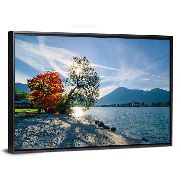 Beautiful Morning On Lake Canvas Wall Art-5 Horizontal-Gallery Wrap-22" x 12"-Tiaracle
