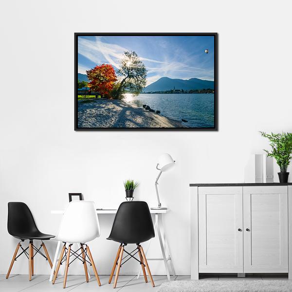 Beautiful Morning On Lake Canvas Wall Art-5 Horizontal-Gallery Wrap-22" x 12"-Tiaracle