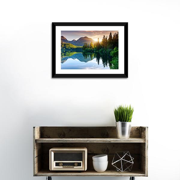 Beautiful Mountain Lake Slovakia Canvas Wall Art-3 Horizontal-Gallery Wrap-25" x 16"-Tiaracle