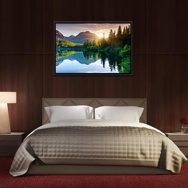 Beautiful Mountain Lake Slovakia Canvas Wall Art-3 Horizontal-Gallery Wrap-25" x 16"-Tiaracle