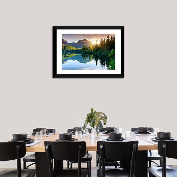 Beautiful Mountain Lake Slovakia Canvas Wall Art-3 Horizontal-Gallery Wrap-25" x 16"-Tiaracle