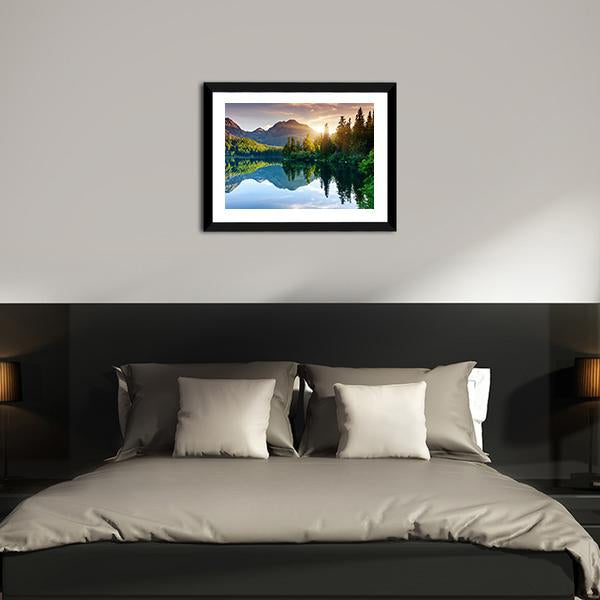 Beautiful Mountain Lake Slovakia Canvas Wall Art-3 Horizontal-Gallery Wrap-25" x 16"-Tiaracle