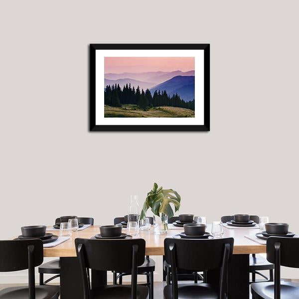 Beautiful Mountain Morning Canvas Wall Art-1 Piece-Framed Print-20" x 16"-Tiaracle