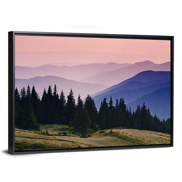 Beautiful Mountain Morning Canvas Wall Art-3 Horizontal-Gallery Wrap-25" x 16"-Tiaracle