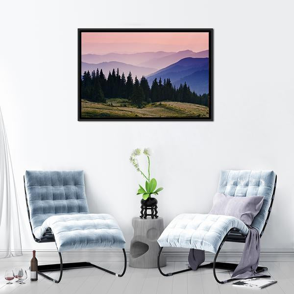 Beautiful Mountain Morning Canvas Wall Art-3 Horizontal-Gallery Wrap-25" x 16"-Tiaracle