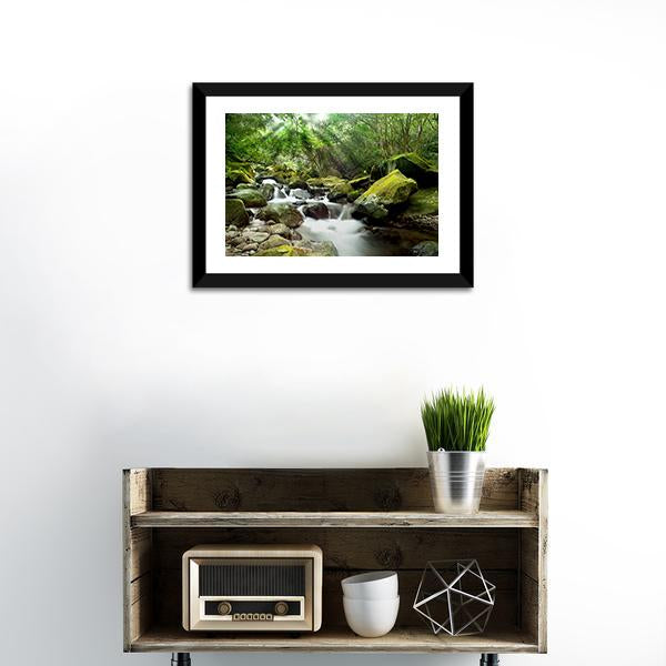 Beautiful Mountain River Canvas Wall Art-3 Horizontal-Gallery Wrap-25" x 16"-Tiaracle