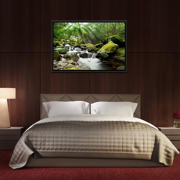 Beautiful Mountain River Canvas Wall Art-3 Horizontal-Gallery Wrap-25" x 16"-Tiaracle
