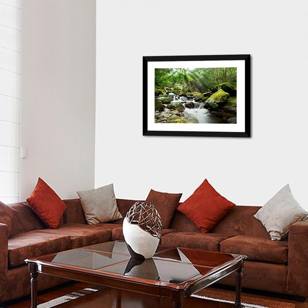 Beautiful Mountain River Canvas Wall Art-5 Horizontal-Gallery Wrap-22" x 12"-Tiaracle