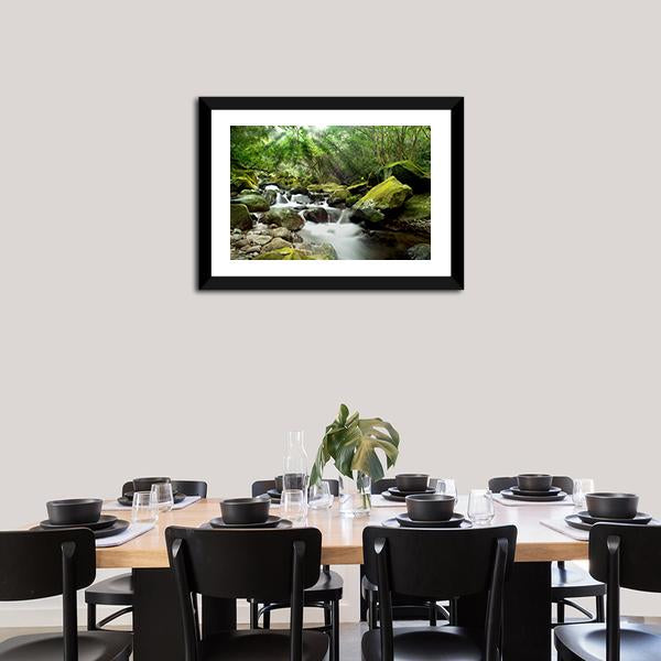 Beautiful Mountain River Canvas Wall Art-3 Horizontal-Gallery Wrap-25" x 16"-Tiaracle