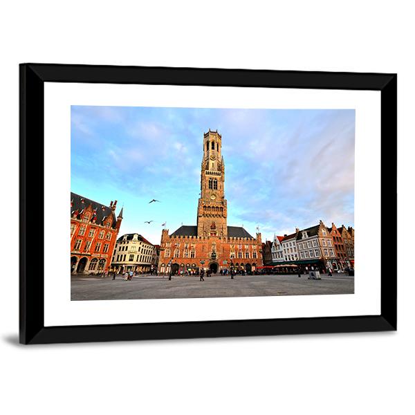 Belfry Of Bruges Canvas Wall Art-5 Horizontal-Gallery Wrap-22" x 12"-Tiaracle