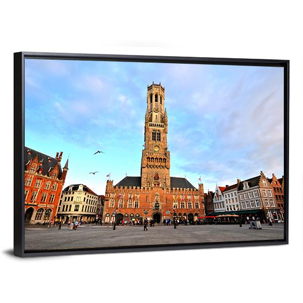 Belfry Of Bruges Canvas Wall Art-5 Horizontal-Gallery Wrap-22" x 12"-Tiaracle