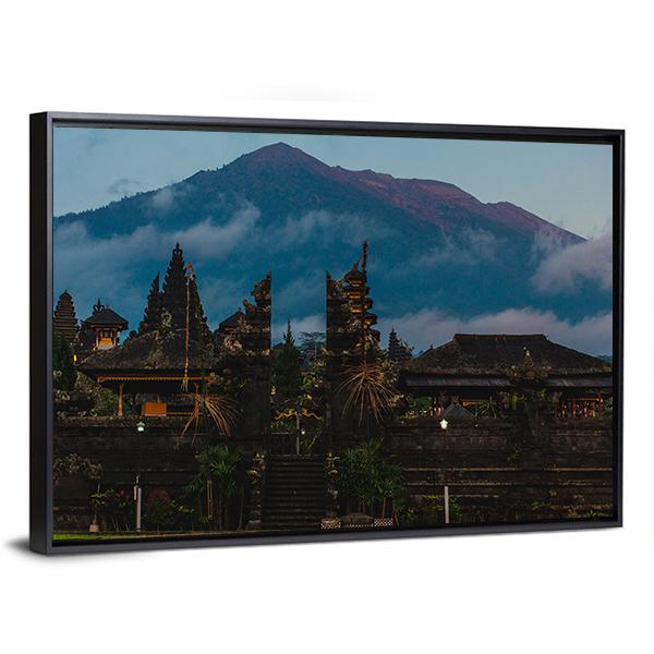 Besakih Temple Indonesia Canvas Wall Art-1 Piece-Floating Frame-24" x 16"-Tiaracle