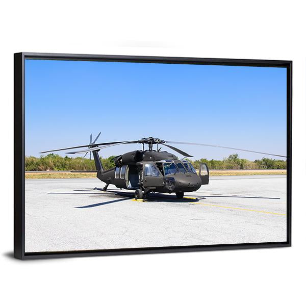 Blackhawk Helicopter Canvas Wall Art-1 Piece-Floating Frame-36" x 24"-Tiaracle