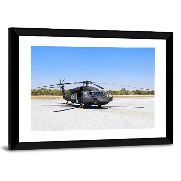 Blackhawk Helicopter Canvas Wall Art-1 Piece-Framed Print-20" x 16"-Tiaracle