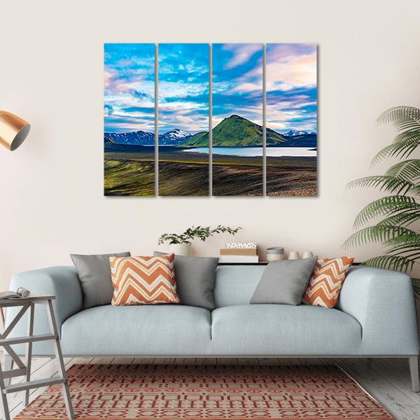 Blahylur Lake In Iceland Canvas Wall Art-4 Horizontal-Gallery Wrap-34" x 24"-Tiaracle