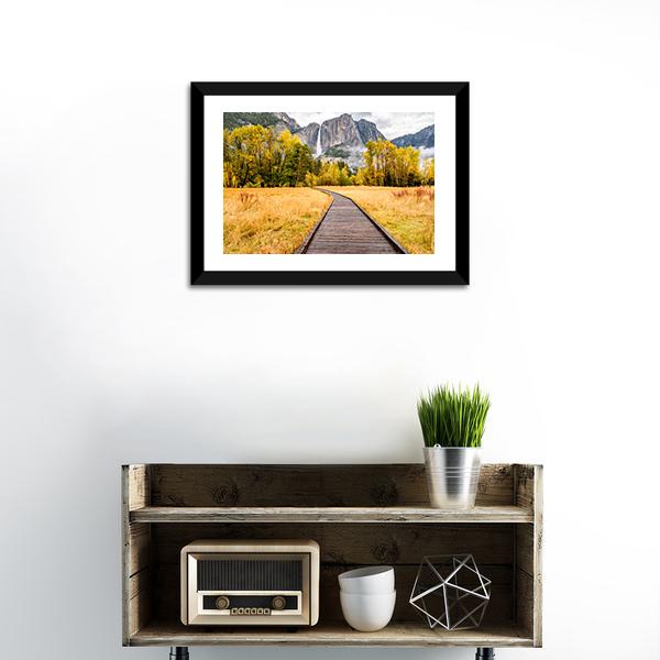 Boardwalk In Yosemite National Park Canvas Wall Art-3 Horizontal-Gallery Wrap-25" x 16"-Tiaracle