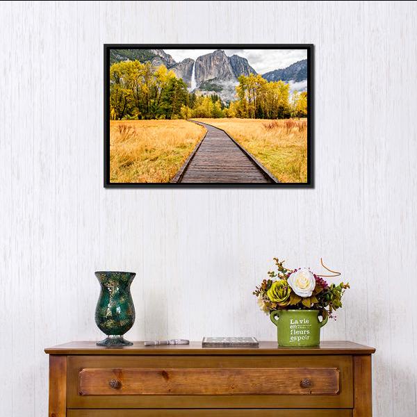 Boardwalk In Yosemite National Park Canvas Wall Art-5 Horizontal-Gallery Wrap-22" x 12"-Tiaracle