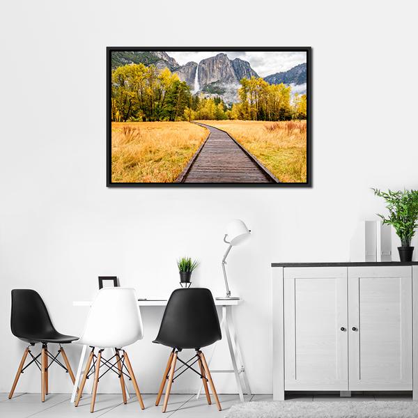 Boardwalk In Yosemite National Park Canvas Wall Art-5 Horizontal-Gallery Wrap-22" x 12"-Tiaracle