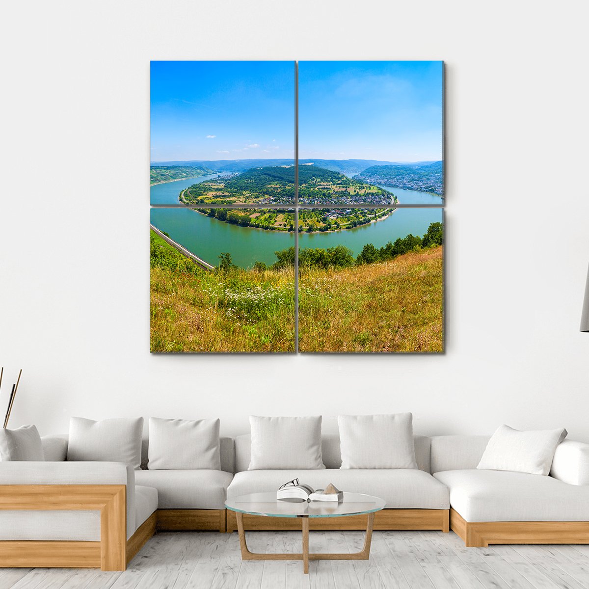 Boppard Town Germany Canvas Wall Art-4 Square-Gallery Wrap-17" x 17"-Tiaracle
