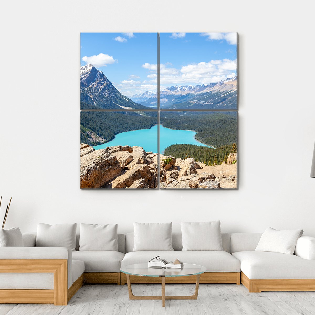 Bow Summit In Banff National Park Canvas Wall Art-4 Square-Gallery Wrap-17" x 17"-Tiaracle