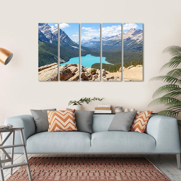 Bow Summit In Banff National Park Canvas Wall Art-5 Horizontal-Gallery Wrap-22" x 12"-Tiaracle