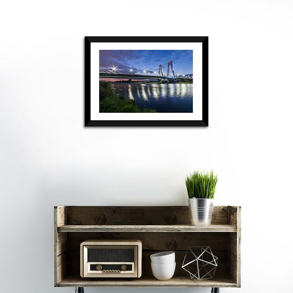 Bridge Over Vistula River Canvas Wall Art-3 Horizontal-Gallery Wrap-25" x 16"-Tiaracle