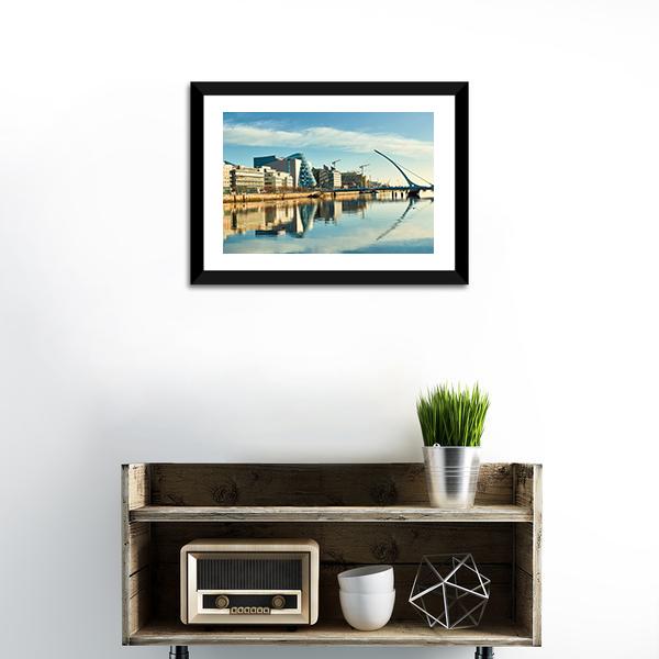 Buildings On Liffey River Canvas Wall Art-5 Horizontal-Gallery Wrap-22" x 12"-Tiaracle