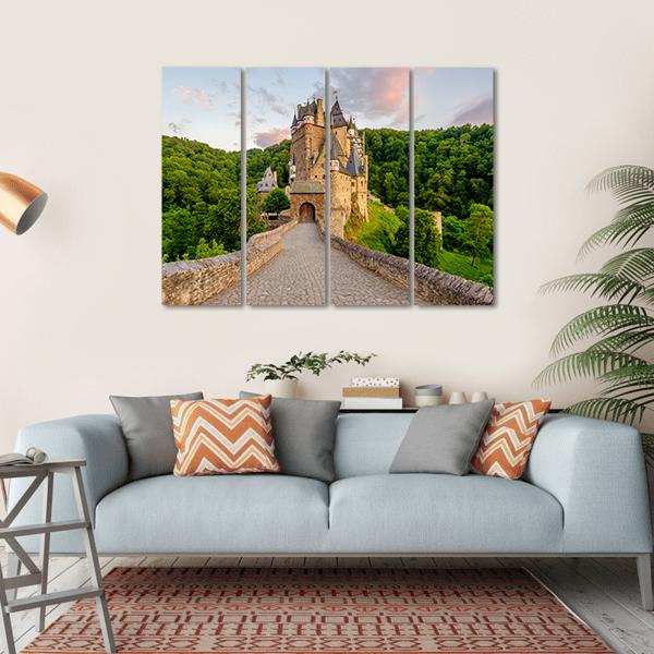 Burg Eltz Castle Germany Canvas Wall Art-4 Horizontal-Gallery Wrap-34" x 24"-Tiaracle