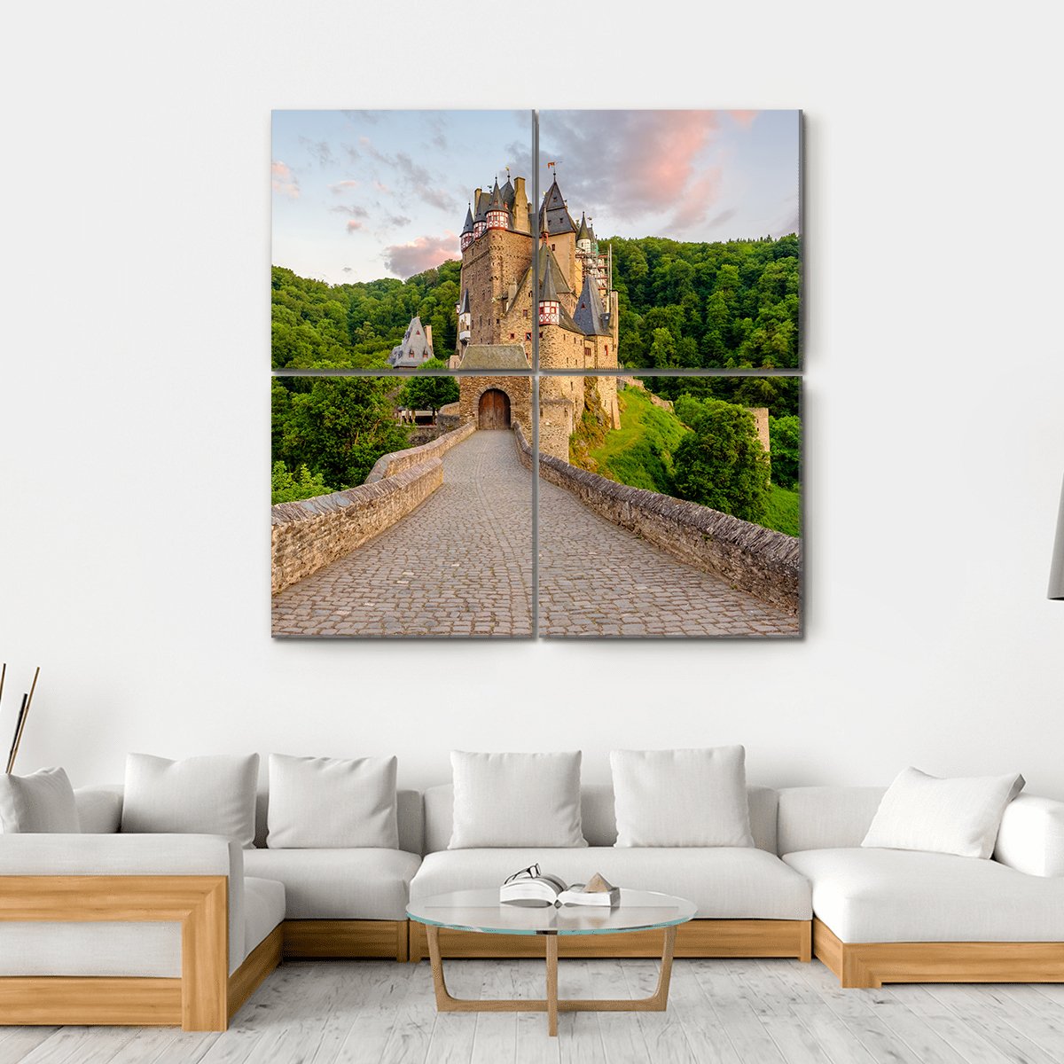 Burg Eltz Castle Germany Canvas Wall Art-4 Square-Gallery Wrap-17" x 17"-Tiaracle