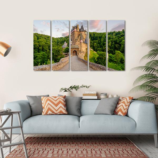 Burg Eltz Castle Germany Canvas Wall Art-5 Horizontal-Gallery Wrap-22" x 12"-Tiaracle