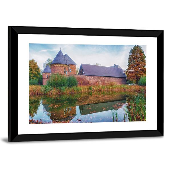 Burg Vondern Castle Canvas Wall Art-1 Piece-Framed Print-20" x 16"-Tiaracle