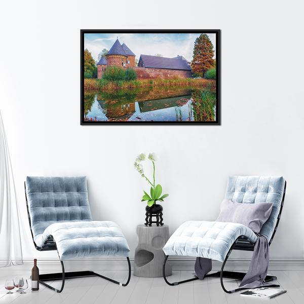 Burg Vondern Castle Canvas Wall Art-3 Horizontal-Gallery Wrap-25" x 16"-Tiaracle