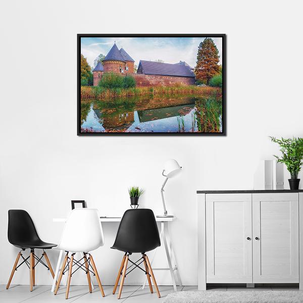 Burg Vondern Castle Canvas Wall Art-3 Horizontal-Gallery Wrap-25" x 16"-Tiaracle