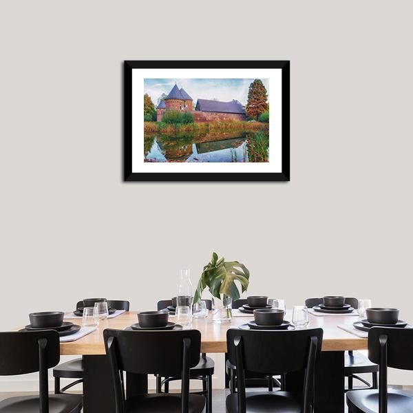 Burg Vondern Castle Canvas Wall Art-3 Horizontal-Gallery Wrap-25" x 16"-Tiaracle