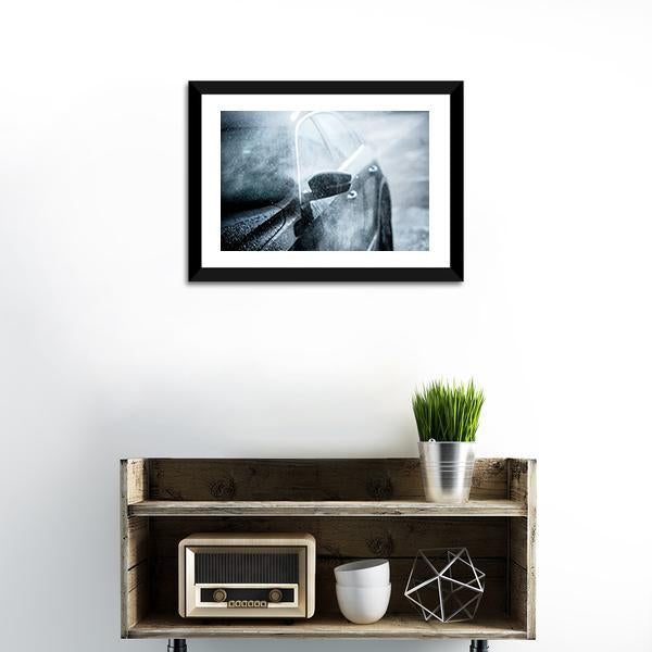 Car Covered By Water Canvas Wall Art-3 Horizontal-Gallery Wrap-25" x 16"-Tiaracle