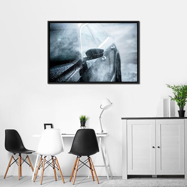 Car Covered By Water Canvas Wall Art-3 Horizontal-Gallery Wrap-25" x 16"-Tiaracle