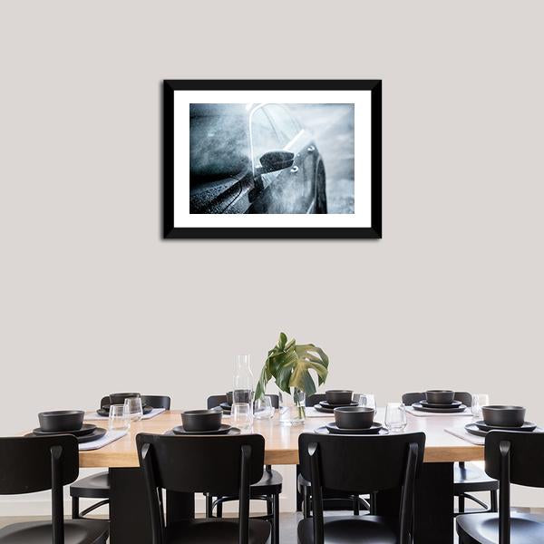 Car Covered By Water Canvas Wall Art-3 Horizontal-Gallery Wrap-25" x 16"-Tiaracle
