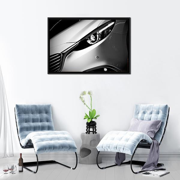Car Light Close Up Canvas Wall Art-1 Piece-Floating Frame-24" x 16"-Tiaracle