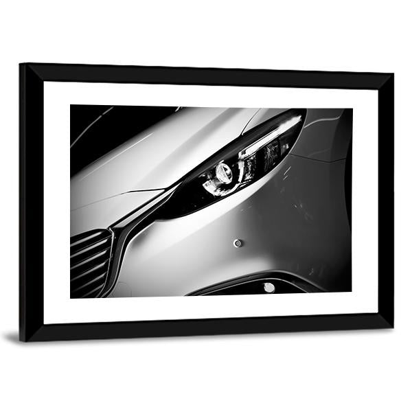 Car Light Close Up Canvas Wall Art-1 Piece-Framed Print-20" x 16"-Tiaracle
