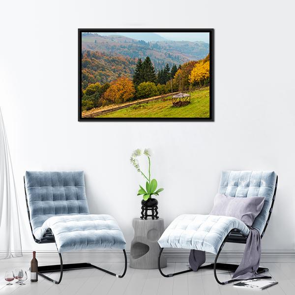 Carpathian Mountains Landscape Ukraine Canvas Wall Art-1 Piece-Floating Frame-24" x 16"-Tiaracle