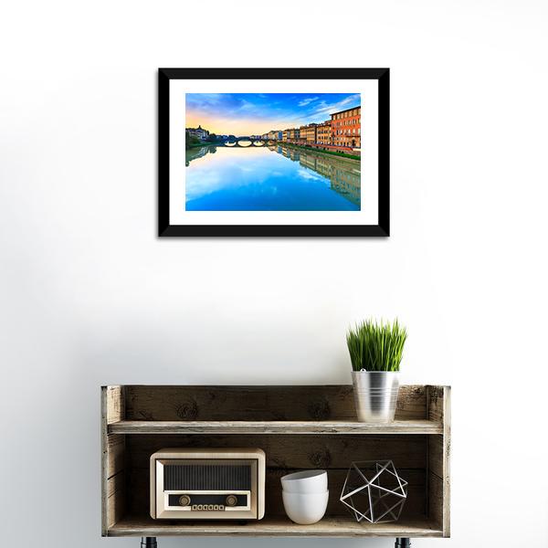 Carraia Medieval Bridge Canvas Wall Art-3 Horizontal-Gallery Wrap-25" x 16"-Tiaracle