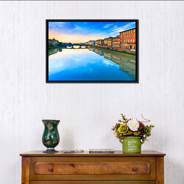 Carraia Medieval Bridge Canvas Wall Art-3 Horizontal-Gallery Wrap-25" x 16"-Tiaracle