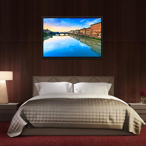 Carraia Medieval Bridge Canvas Wall Art-3 Horizontal-Gallery Wrap-25" x 16"-Tiaracle